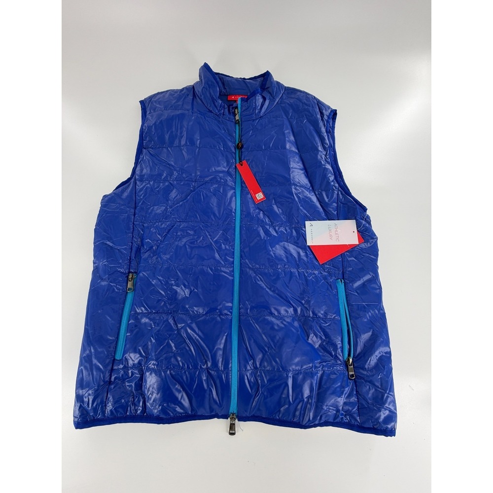 Redvanly Mens XL Quilted Puffer Vest Royal Blue Full Zip Golf‎ Performance NWT